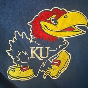 Kansas Jayhawks blue and red hoodie